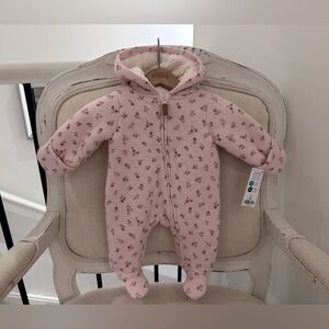 🦢 Newborn Size Carter's Pink Victorian Floral Footed One Piece Bunting Bag NWT